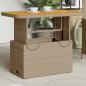 Preview: ARDEBO.de - Gartentisch Beige 90x55x71 cm Poly Rattan und Akazienholz