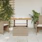 Preview: Gartentisch Beige 90x55x71 cm Poly Rattan und Akazienholz