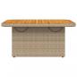 Preview: Gartentisch Beige 90x55x71 cm Poly Rattan und Akazienholz