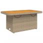 Preview: Gartentisch Beige 90x55x71 cm Poly Rattan und Akazienholz