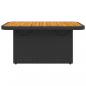 Preview: Gartentisch Schwarz 90x55x71 cm Poly Rattan und Akazienholz