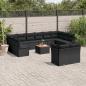 Preview: ARDEBO.de - 13-tlg. Garten-Sofagarnitur mit Kissen Schwarz Poly Rattan