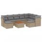 Preview: 10-tlg. Garten-Sofagarnitur mit Kissen Beige Poly Rattan