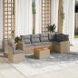 Preview: ARDEBO.de - 7-tlg. Garten-Sofagarnitur mit Kissen Beige Poly Rattan