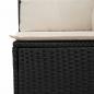 Preview: Gartensofa ohne Armlehnen mit Kissen Schwarz Poly Rattan