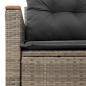 Preview: Gartensofa 2-Sitzer mit Kissen Grau Poly Rattan