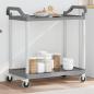 Preview: ARDEBO.de - Rollwagen mit 2 Etagen Grau 99x50x97 cm Aluminium