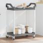 Preview: ARDEBO.de - Rollwagen mit 2 Etagen Grau 81x41x92 cm Aluminium