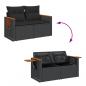 Preview: Gartensofa mit Kissen 2-Sitzer Schwarz Poly Rattan