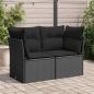 Preview: ARDEBO.de - Gartensofa mit Kissen 2-Sitzer Schwarz Poly Rattan