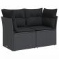 Preview: Gartensofa mit Kissen 2-Sitzer Schwarz Poly Rattan