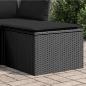 Preview: ARDEBO.de - Gartenhocker mit Kissen Schwarz 55x55x37 cm Poly Rattan