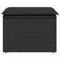 Preview: Gartenhocker mit Kissen Schwarz 55x55x37 cm Poly Rattan