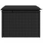 Preview: Gartenhocker mit Kissen Schwarz 55x55x37 cm Poly Rattan