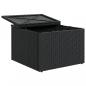 Preview: Gartenhocker mit Kissen Schwarz 55x55x37 cm Poly Rattan