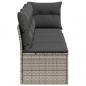 Preview: Gartensofa mit Kissen 4-Sitzer Grau Poly Rattan