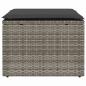 Preview: Gartenhocker mit Kissen Grau 55x55x37 cm Poly Rattan