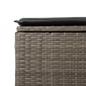 Preview: Gartenhocker mit Kissen Grau 55x55x37 cm Poly Rattan