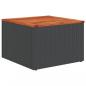 Preview: Gartentisch Schwarz 55x55x37 cm Poly Rattan und Akazienholz