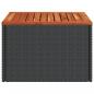 Preview: Gartentisch Schwarz 55x55x37 cm Poly Rattan und Akazienholz