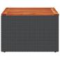 Preview: Gartentisch Schwarz 55x55x37 cm Poly Rattan und Akazienholz