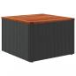 Preview: Gartentisch Schwarz 55x55x37 cm Poly Rattan und Akazienholz