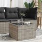 Preview: ARDEBO.de - Gartentisch mit Glasplatte Grau 55x55x37 cm Poly Rattan