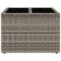 Preview: Gartentisch mit Glasplatte Grau 55x55x37 cm Poly Rattan