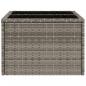 Preview: Gartentisch mit Glasplatte Grau 55x55x37 cm Poly Rattan