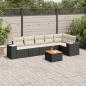 Preview: ARDEBO.de - 7-tlg. Garten-Sofagarnitur mit Kissen Schwarz Poly Rattan