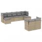 Preview: 9-tlg. Garten-Sofagarnitur mit Kissen Beige Poly Rattan