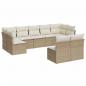 Preview: 9-tlg. Garten-Sofagarnitur mit Kissen Beige Poly Rattan