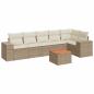 Preview: 7-tlg. Garten-Sofagarnitur mit Kissen Beige Poly Rattan