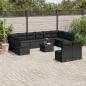 Preview: ARDEBO.de - 13-tlg. Garten-Sofagarnitur mit Kissen Schwarz Poly Rattan