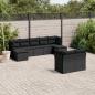 Preview: ARDEBO.de - 9-tlg. Garten-Sofagarnitur mit Kissen Schwarz Poly Rattan