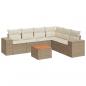 Preview: 7-tlg. Garten-Sofagarnitur mit Kissen Beige Poly Rattan