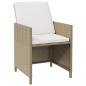 Preview: Garten-Essstühle mit Kissen 4 Stk. Beige Poly Rattan