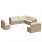 Preview: 11-tlg. Garten-Sofagarnitur mit Kissen Beige Poly Rattan