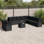 Preview: ARDEBO.de - 12-tlg. Garten-Sofagarnitur mit Kissen Schwarz Poly Rattan