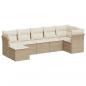 Preview: 7-tlg. Garten-Sofagarnitur mit Kissen Beige Poly Rattan