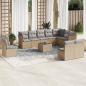 Preview: ARDEBO.de - 11-tlg. Garten-Sofagarnitur mit Kissen Beige Poly Rattan