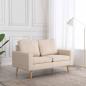 Preview: ARDEBO.de - 2-Sitzer-Sofa Creme Stoff