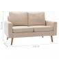 Preview: 2-Sitzer-Sofa Creme Stoff