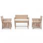 Preview: 4-tlg. Garten-Lounge-Set mit Auflage Poly Rattan Beige