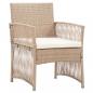 Preview: 4-tlg. Garten-Lounge-Set mit Auflage Poly Rattan Beige