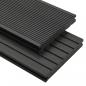 Preview: ARDEBO.de - WPC Massive Terrassendielen mit Zubehör 15 m² 4 m Schwarz