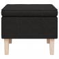 Preview: Hocker mit Holzbeinen Schwarz Stoff