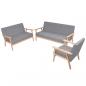 Preview: ARDEBO.de - Sofa-Set 3-tlg. Stoff Hellgrau