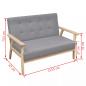 Preview: Sofa-Set 3-tlg. Stoff Hellgrau