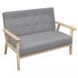 Preview: Sofa-Set 3-tlg. Stoff Hellgrau